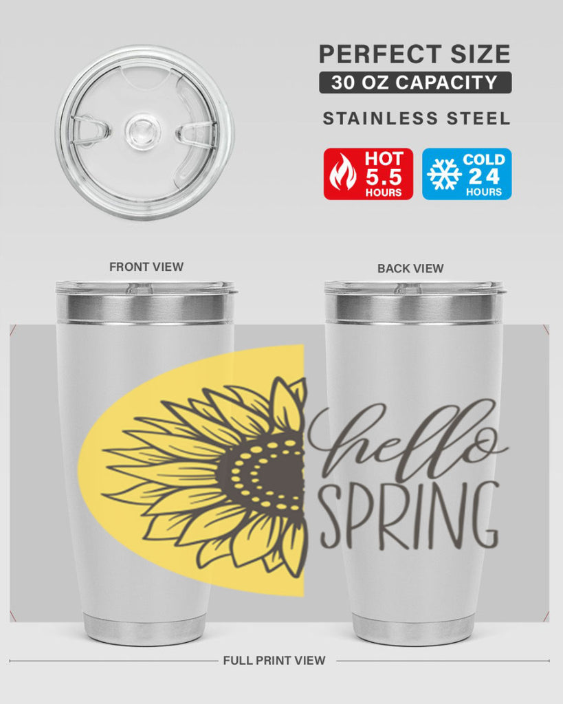 Hello spring half sunflower199#- spring- Tumbler