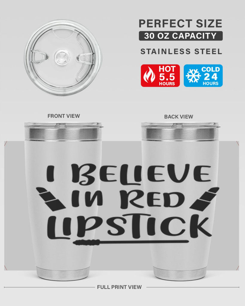 I Believe In Red Lipstick 104#- fashion- Cotton Tank
