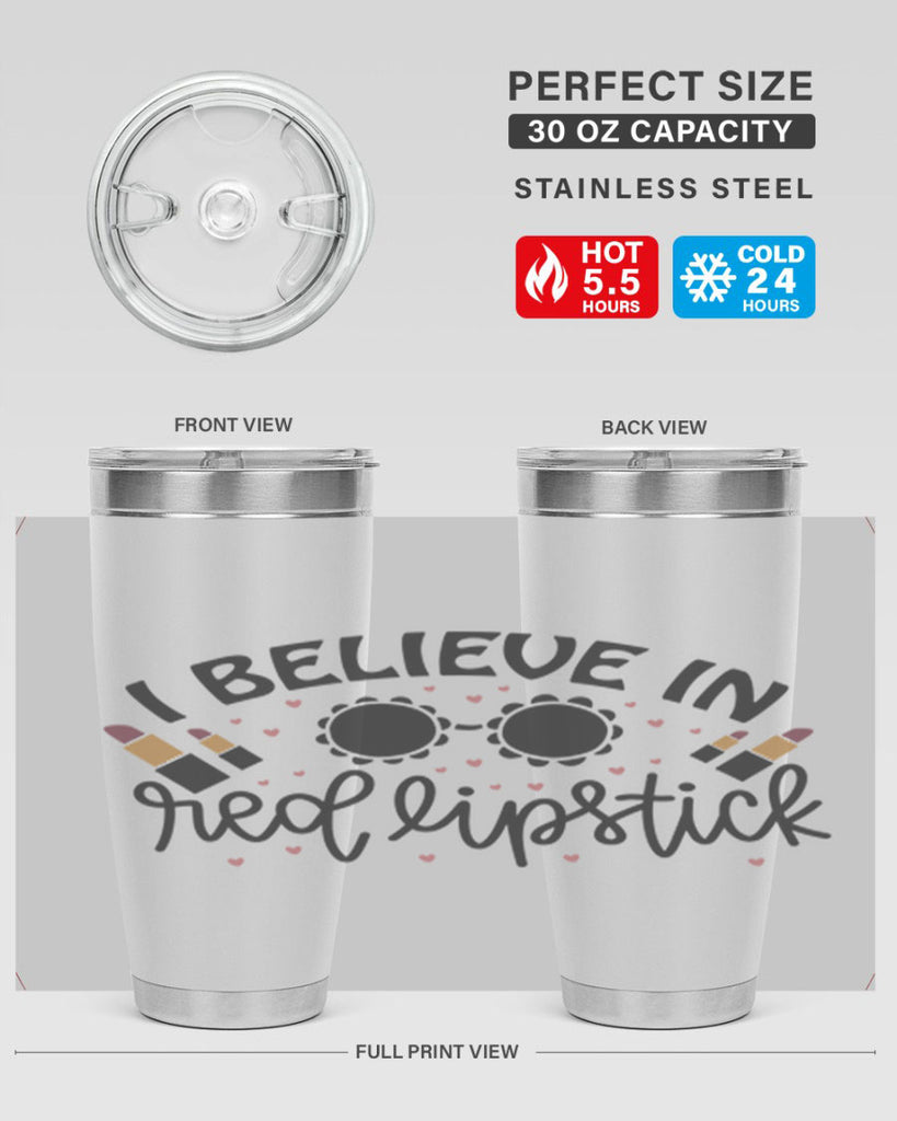 I Believe In Red Lipstick 105#- fashion- Cotton Tank