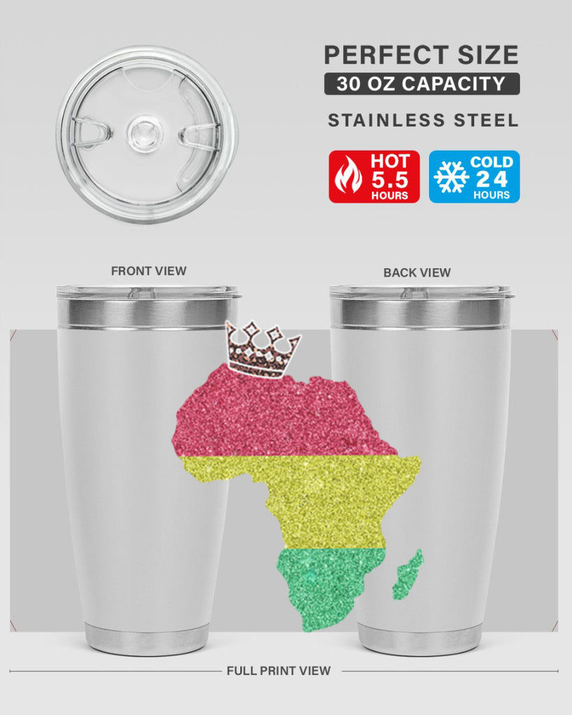 Juneteenth Crown Africa Flag 6#- Juneteenth- tumbler