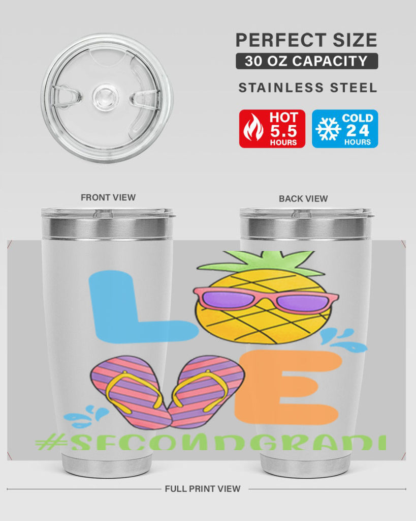 LOVE 2nd Grade Summer Pineapple 17#- second grade- Tumbler