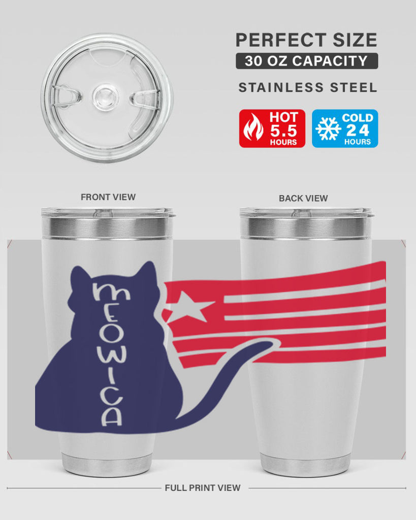 Meowica Style 166#- Fourt Of July- Tumbler