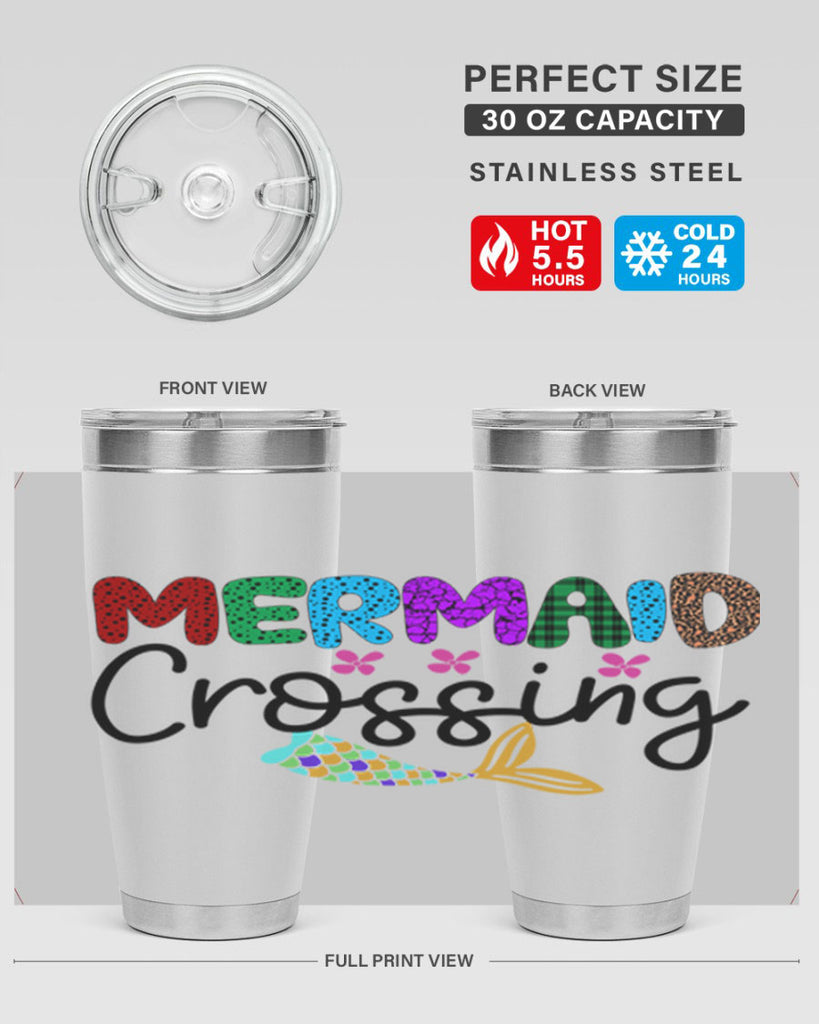 Mermaid Crossing 399#- mermaid- Tumbler