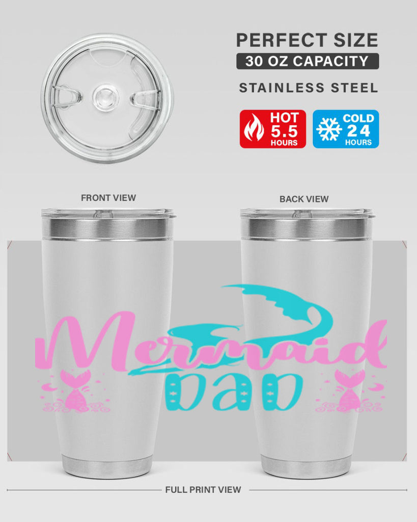 Mermaid Dad 356#- mermaid- Tumbler
