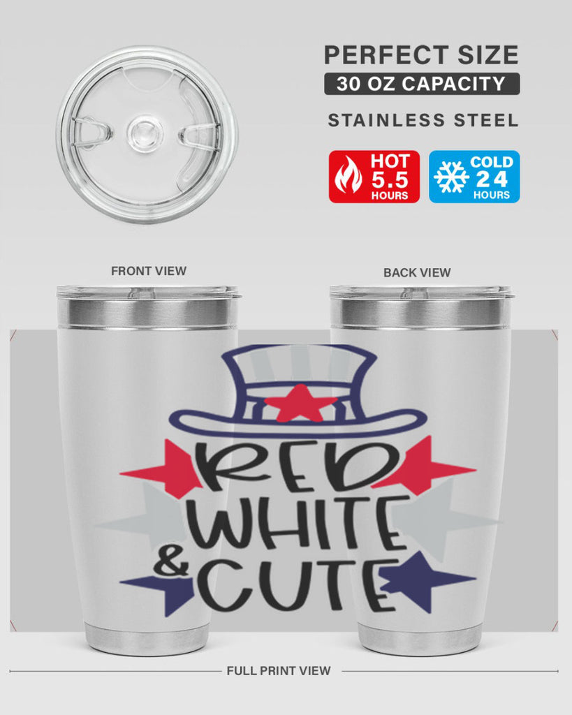 Red White Cute Style 169#- Fourt Of July- Tumbler
