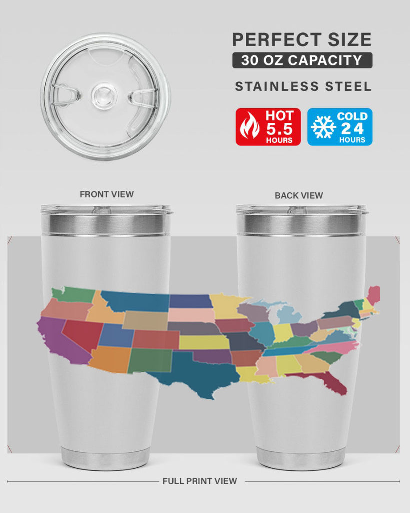 Separate Color Map Style 73#- Fourt Of July- Tumbler