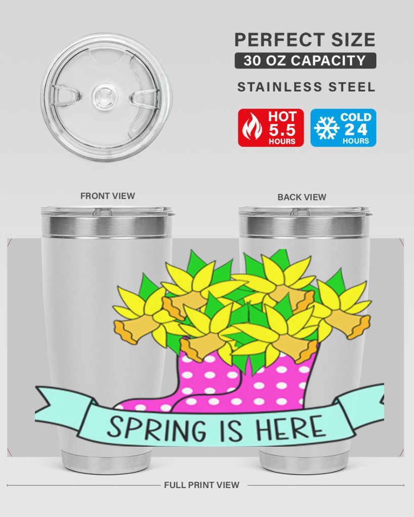 Spring is here daffodil rainboots442#- spring- Tumbler