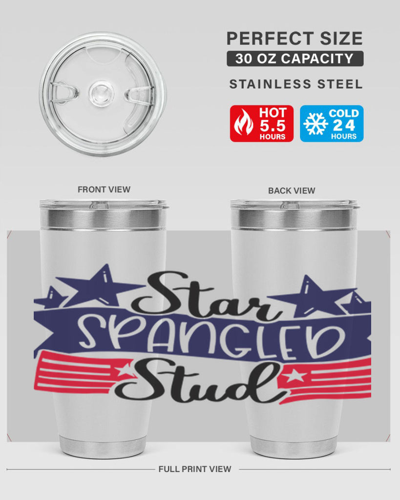 Star Spangled Stud Style 173#- Fourt Of July- Tumbler