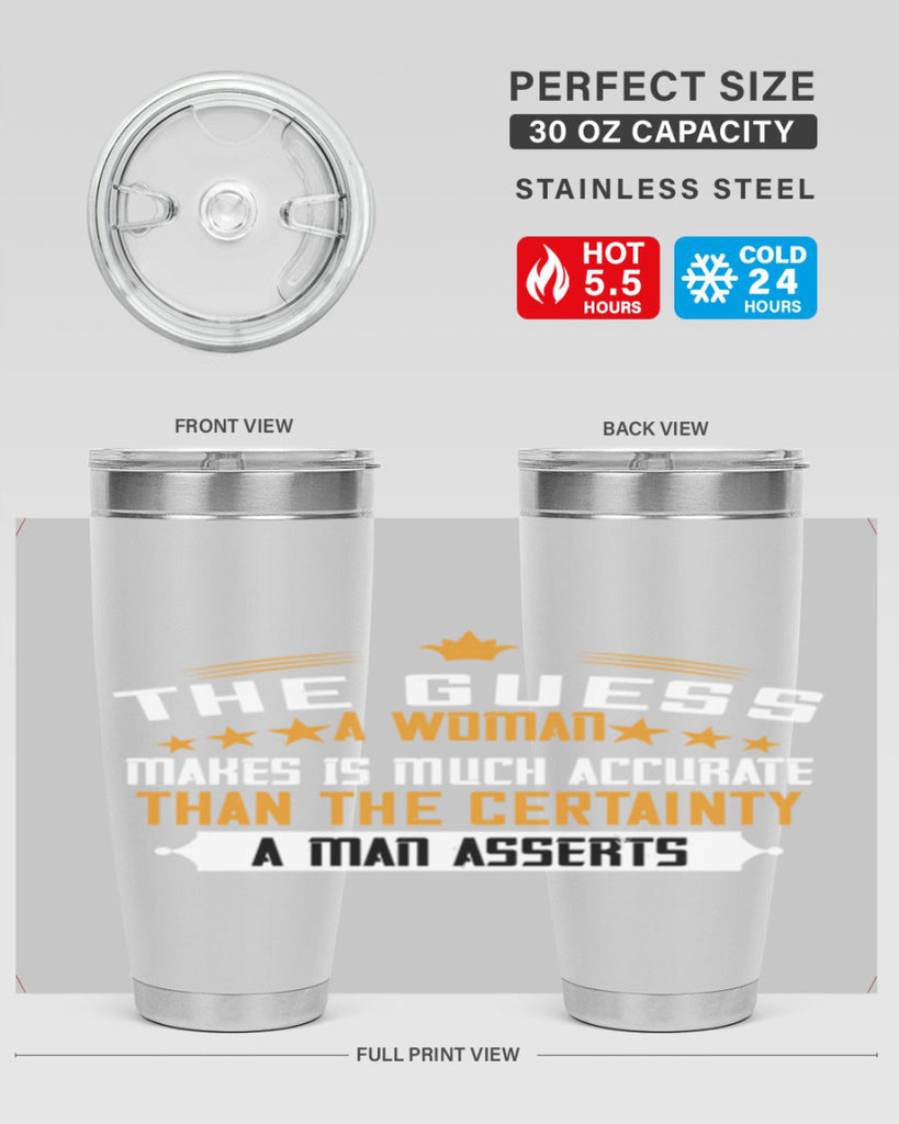 The guess a woman makes is much accurate than the certainty a man asserts Style 33#- womens day- Tumbler