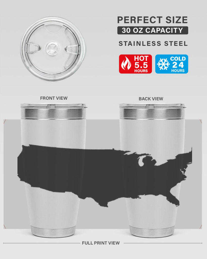 USA Solid Map Style 76#- Fourt Of July- Tumbler