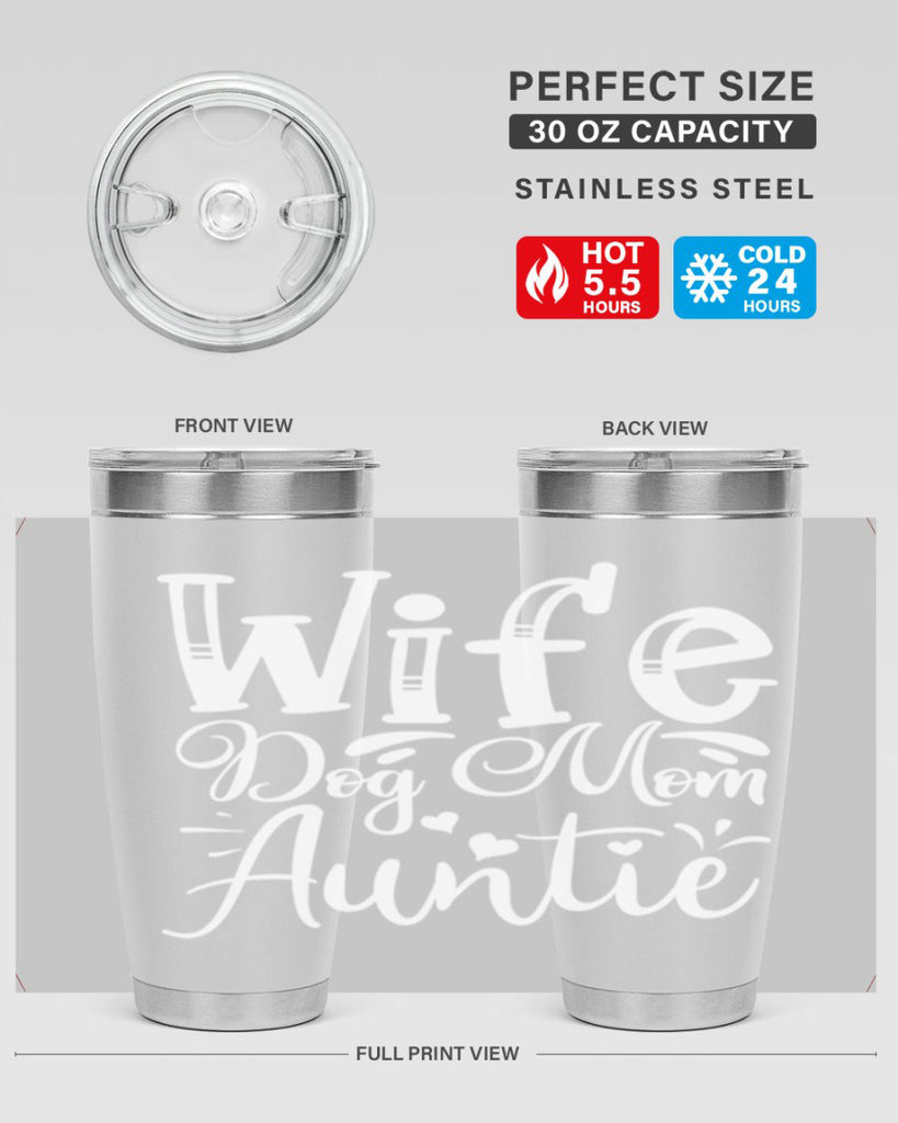 Wife Dog Mom Auntie Style 7#- aunt- Tumbler