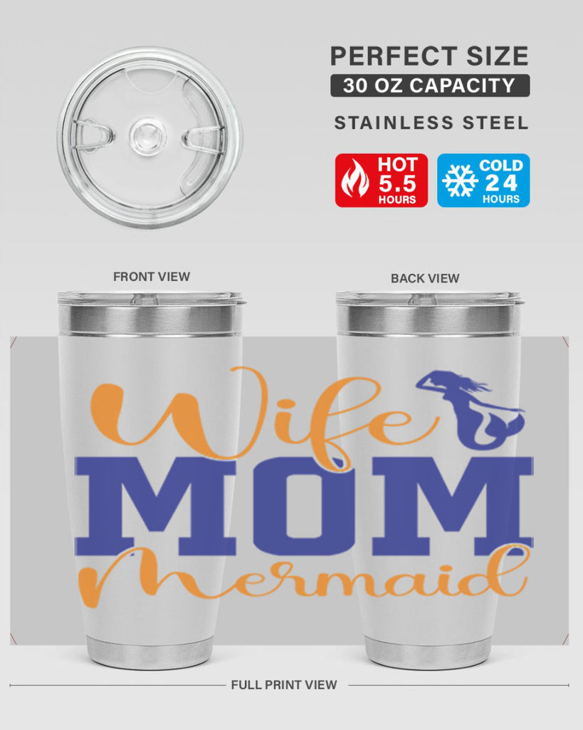 Wife Mom Mermaid 668#- mermaid- Tumbler