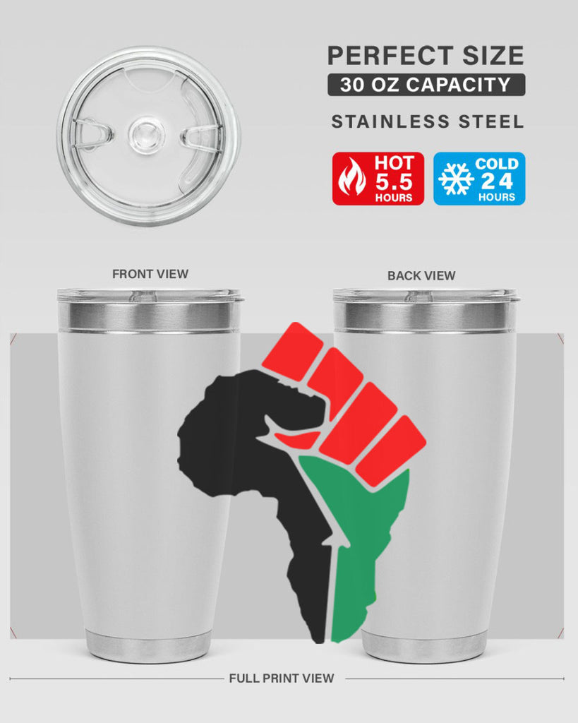 african power fist 274#- black words phrases- Cotton Tank