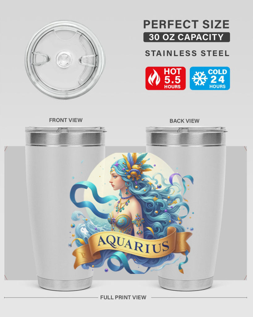 aquarius 84#- zodiac- Tumbler