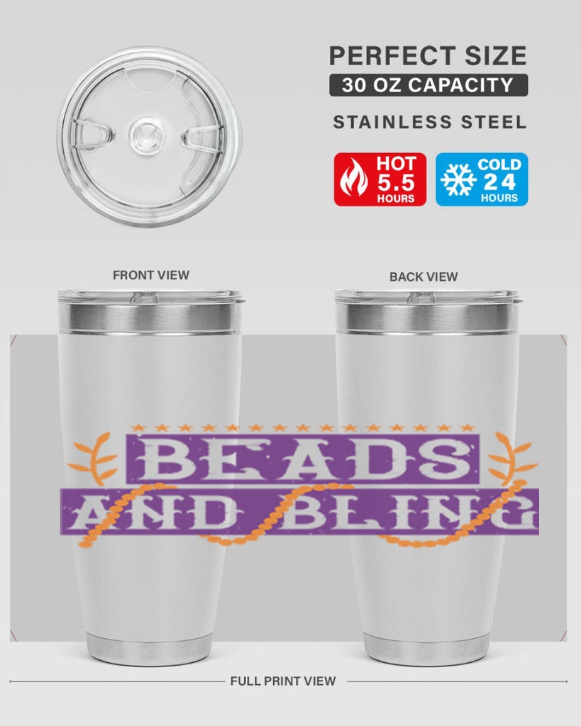 beads and bling 40#- mardi gras- Tumbler