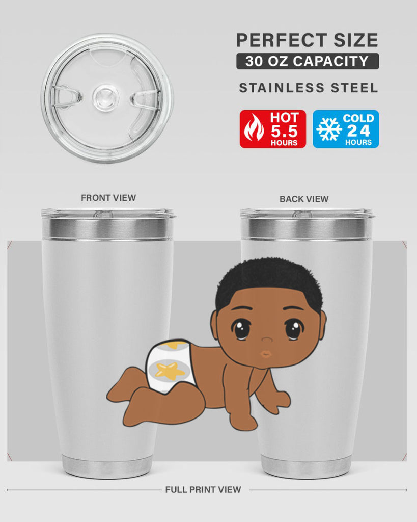 black baby boy 3#- black men - boys- tumbler