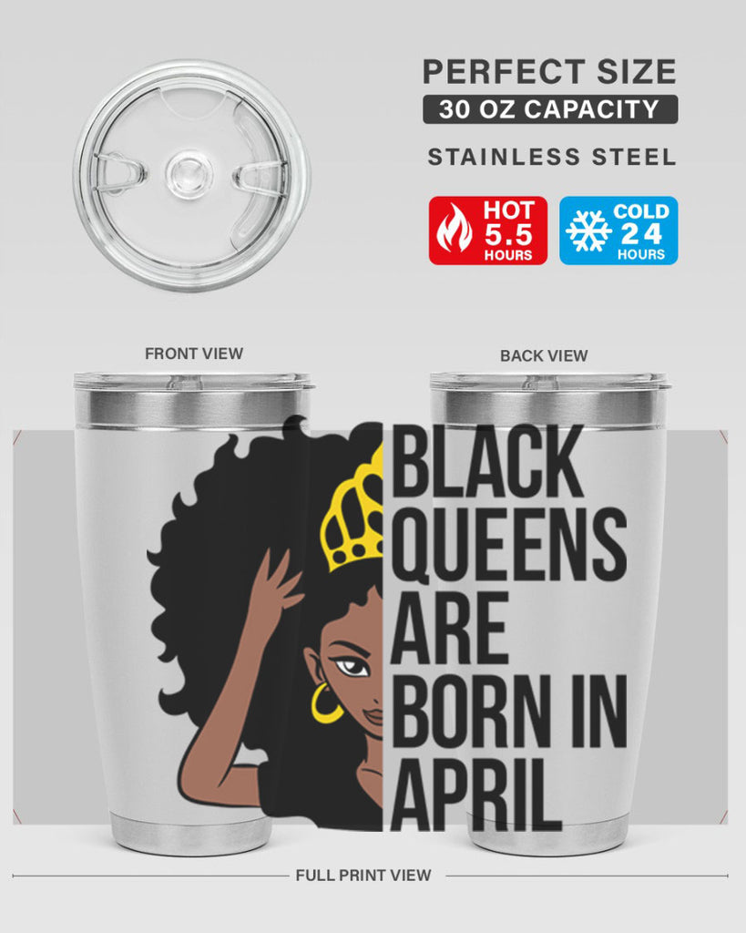 black queens are born in april 218#- black words phrases- Cotton Tank