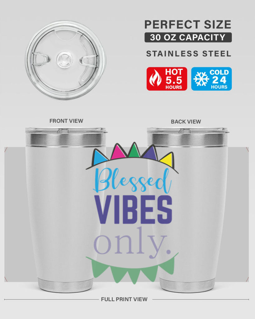 blessd vibes only- black words phrases- Cotton Tank