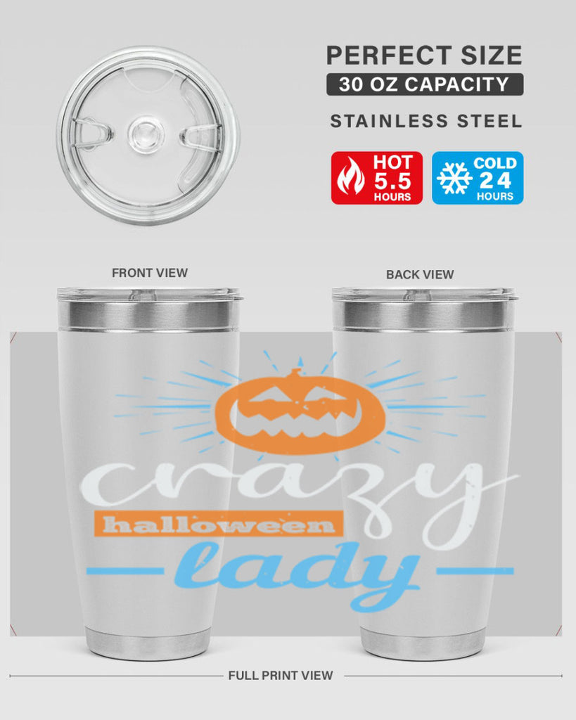 crazy halloween lady 118#- halloween- Tumbler