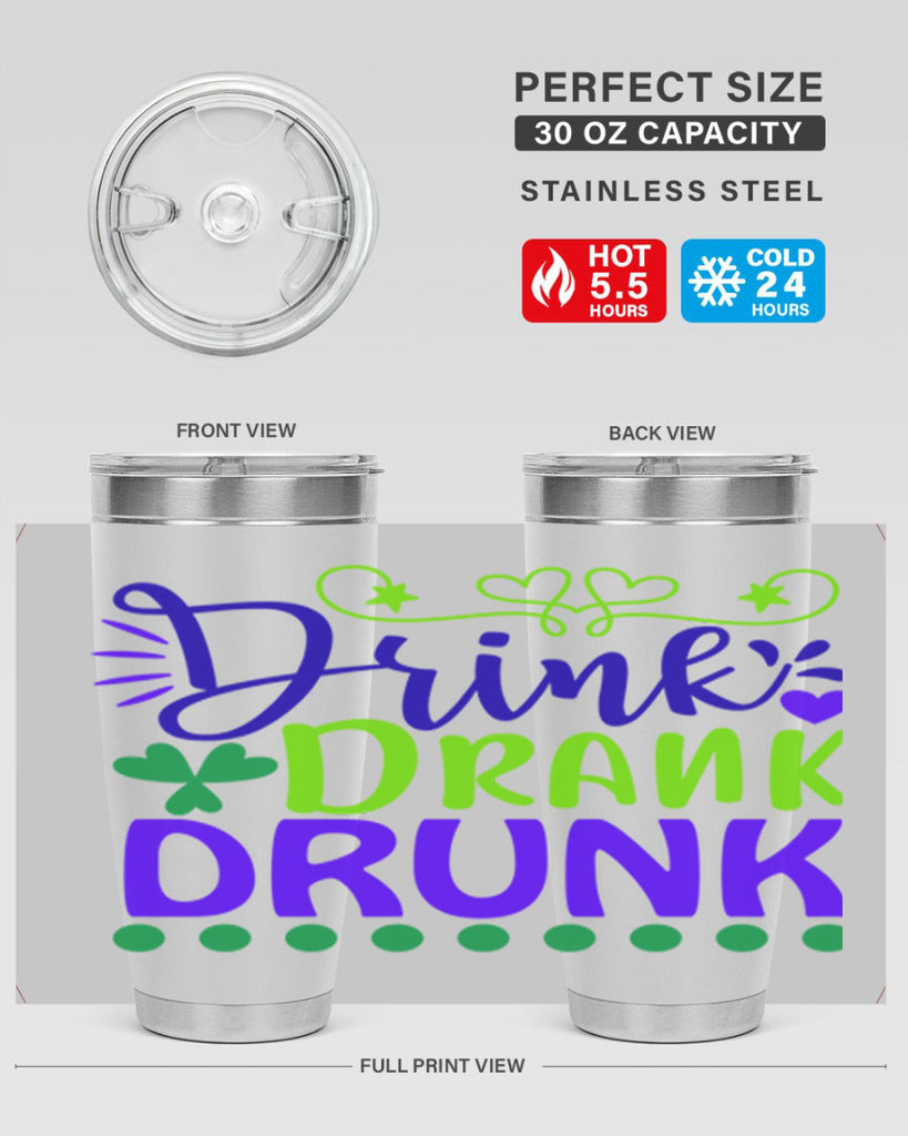 drink drank drunk 22#- mardi gras- Tumbler