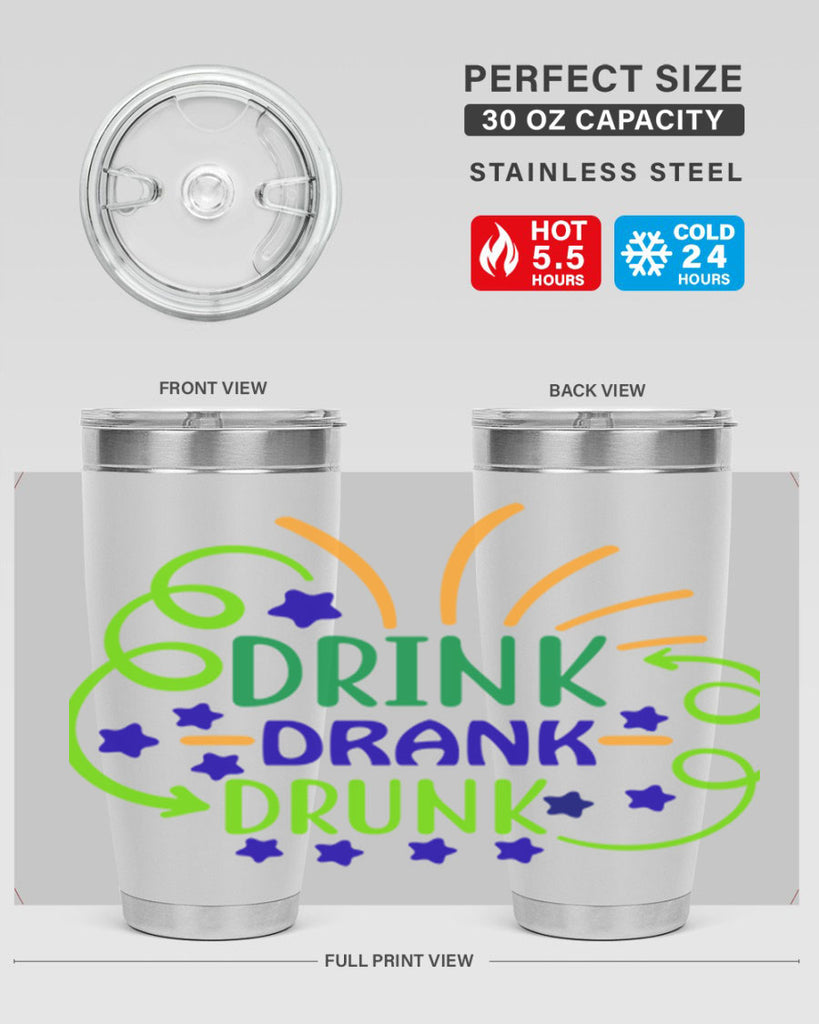 drink drank drunk 23#- mardi gras- Tumbler