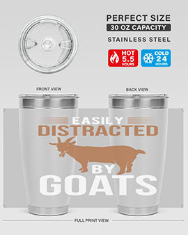 easily distracted by goats Style 5#- goat- Tumbler