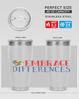 embrace differences Style 13#- autism- Tumbler