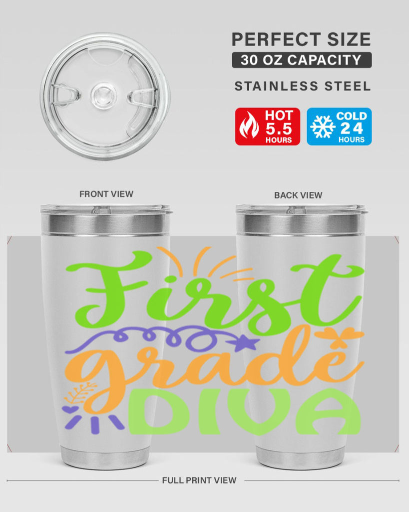 first grade diva 21#- mardi gras- Tumbler