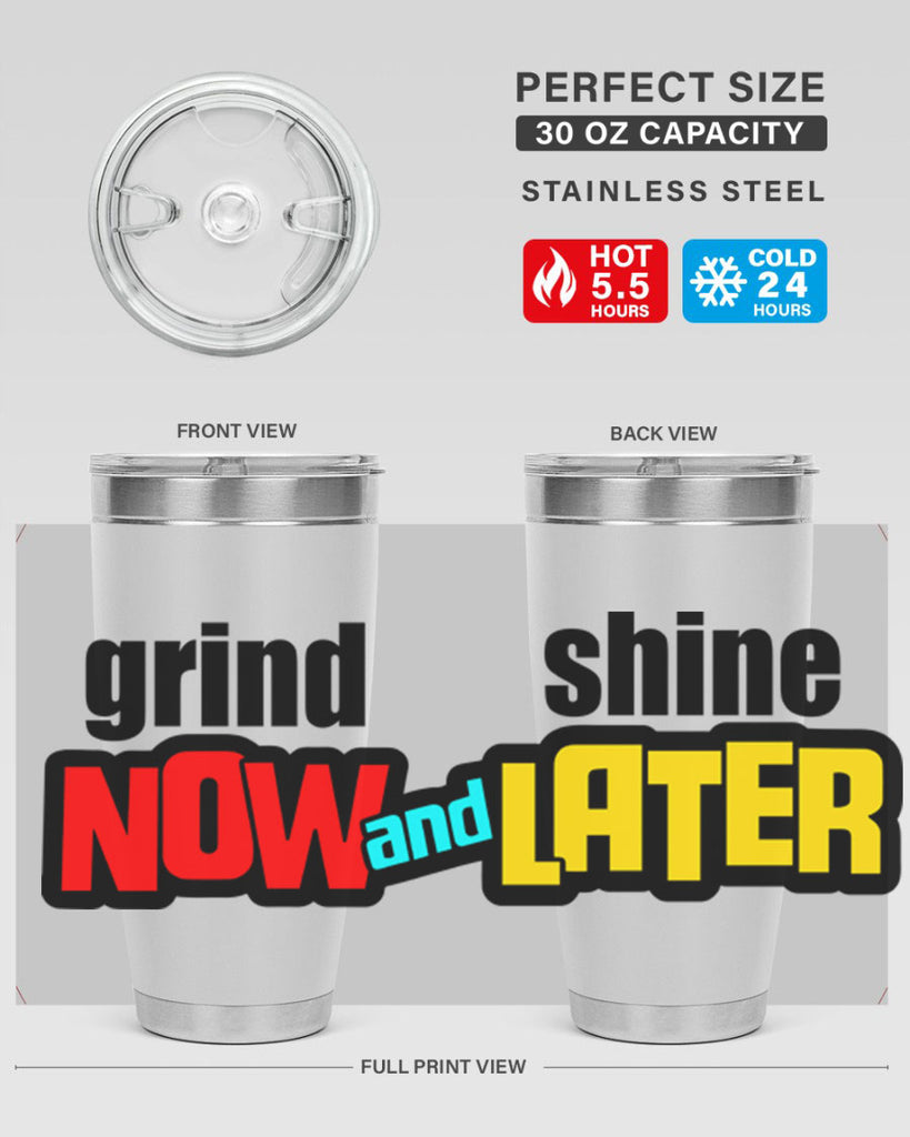 grind now and shine later 142#- black words phrases- Cotton Tank