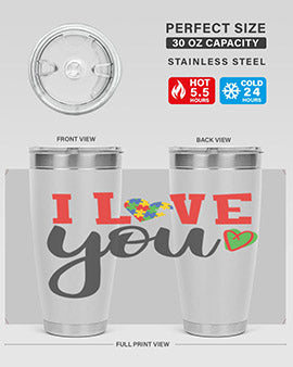 i love you Style 23#- autism- Tumbler