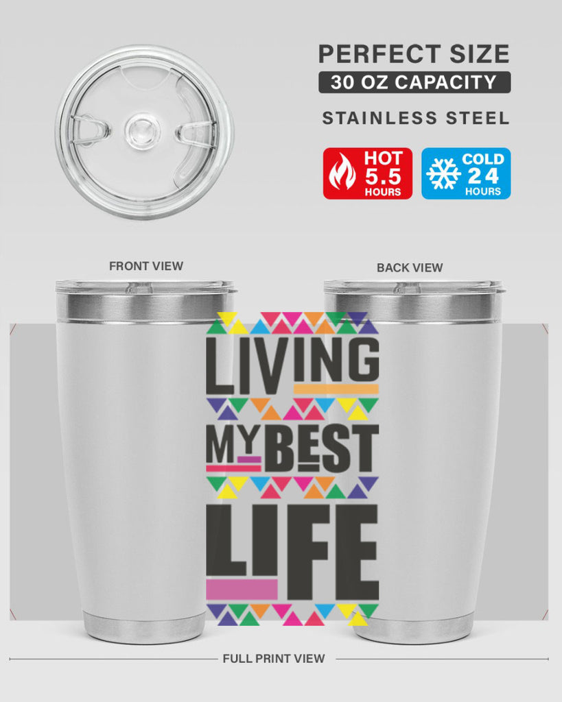 living my best life- black words phrases- Cotton Tank