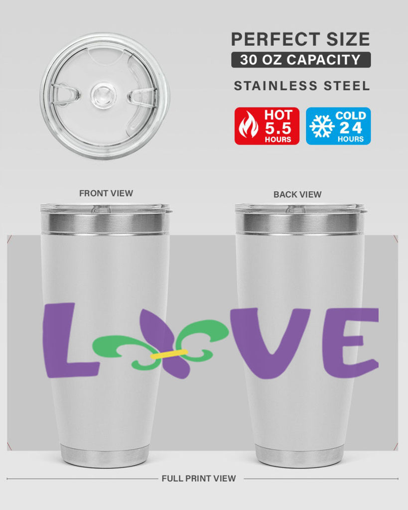 love 80#- mardi gras- Tumbler