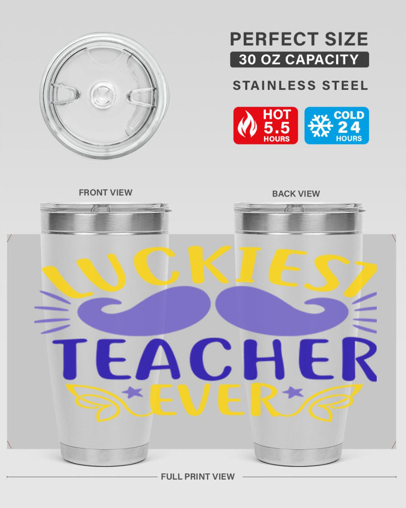 luckiest teacher ever 12#- mardi gras- Tumbler