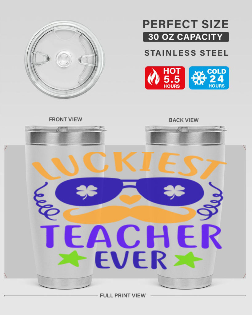 luckiest teacher ever 14#- mardi gras- Tumbler