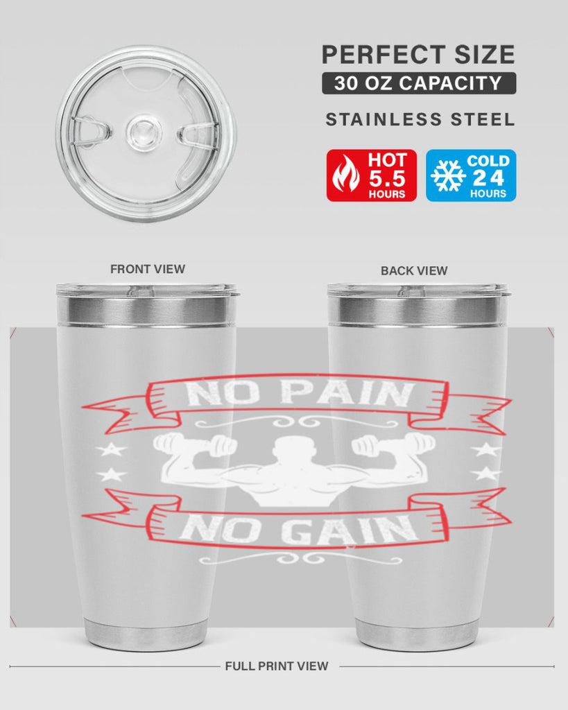 no pain no gain 82#- gym- Tumbler