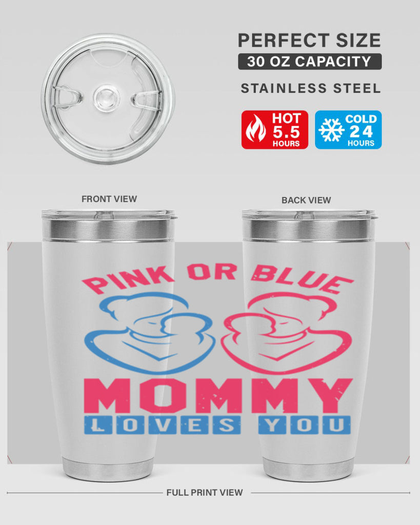 pink or blue Mommy Loves you Style 21#- baby shower- tumbler