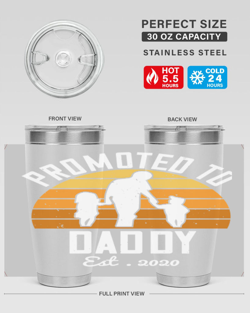 promoted to daddy est 187#- fathers day- Tumbler