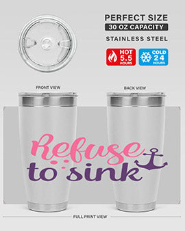 refuse to sink Style 4#- breast cancer- Tumbler