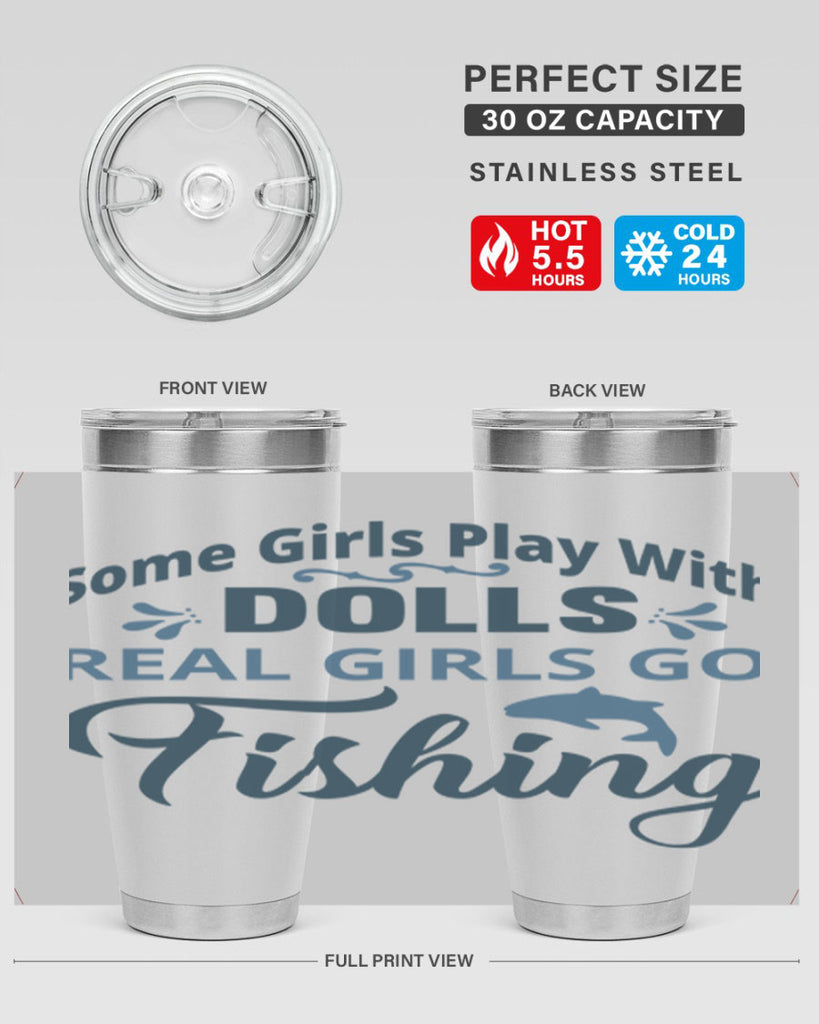 some girl play with dolls 38#- fishing- Tumbler