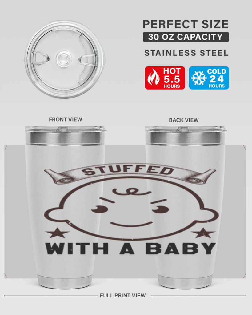 stuffed with a baby Style 14#- baby shower- tumbler