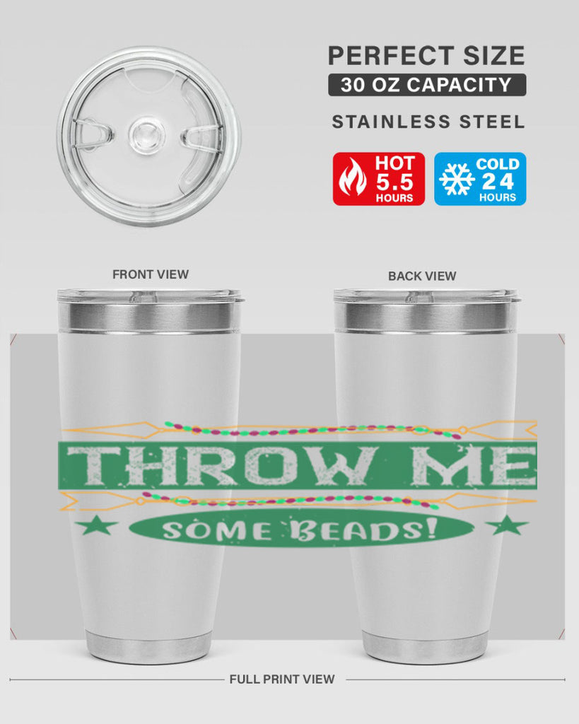 throw me some beads 34#- mardi gras- Tumbler