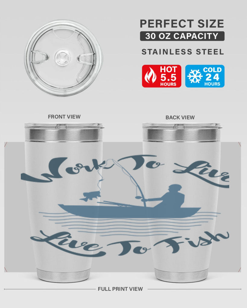 work to live 10#- fishing- Tumbler