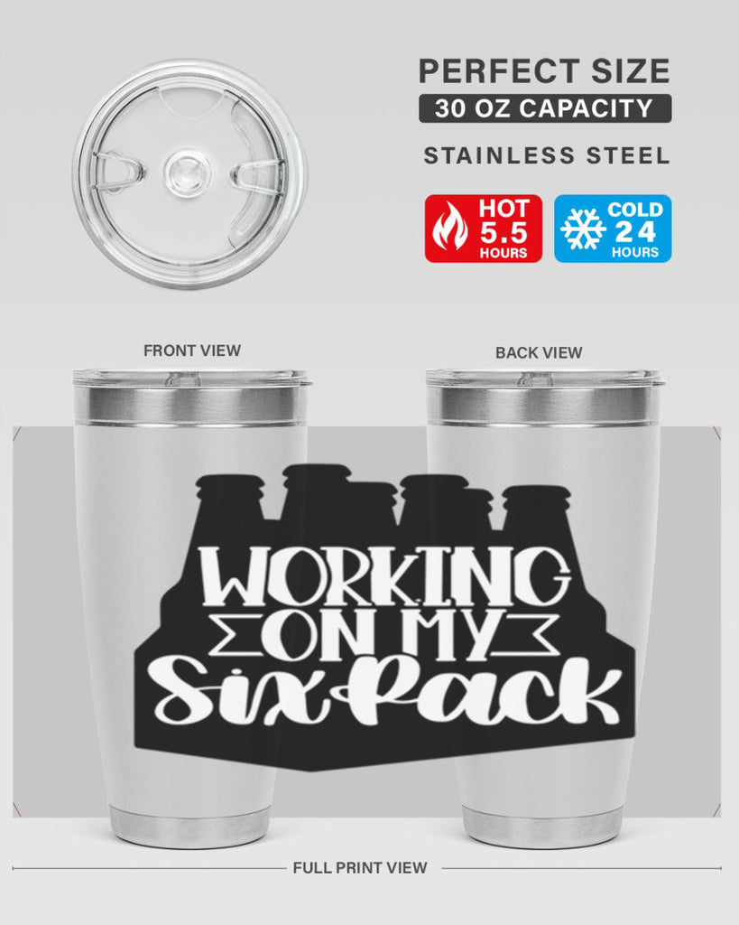 working on my six pack 13#- beer- Tumbler
