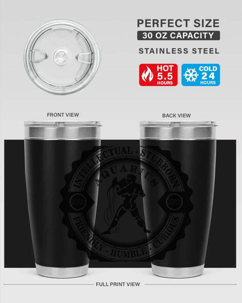 Aquarius balck 44#- zodiac- Tumbler
