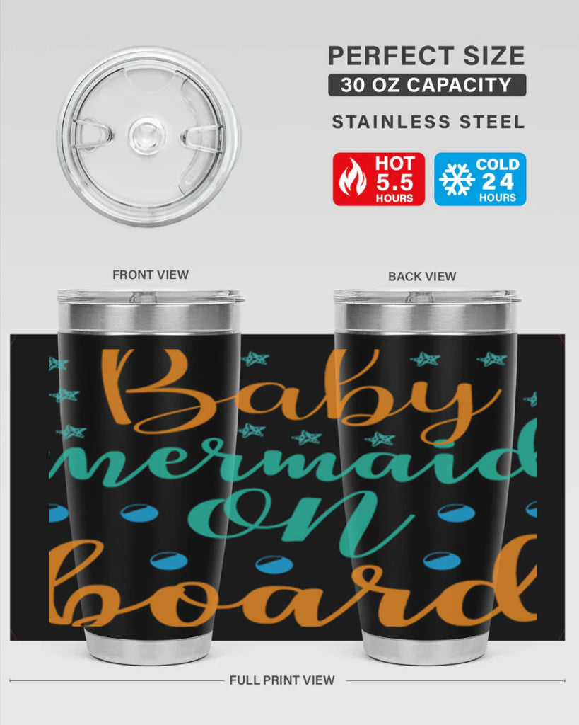 Baby Mermaid on Board 40#- mermaid- Tumbler