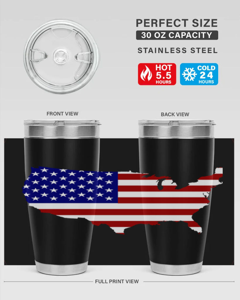 Flag With Map Style 50#- Fourt Of July- Tumbler