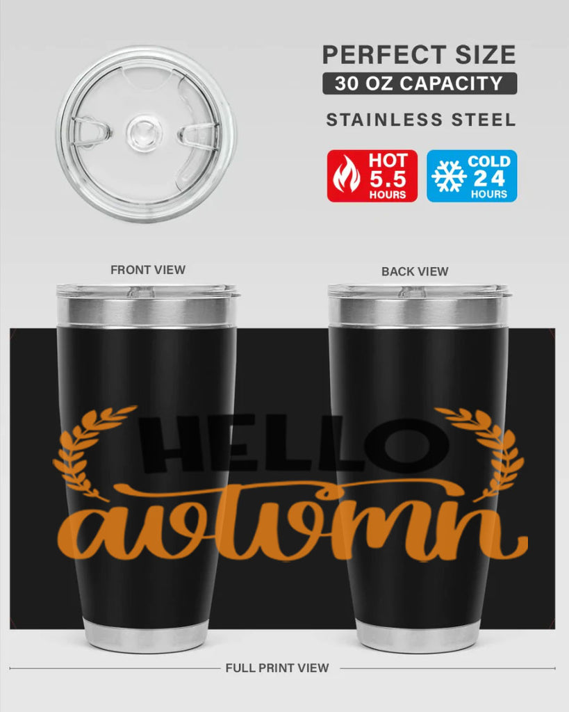 Hello Autumn 493#- fall- Tumbler