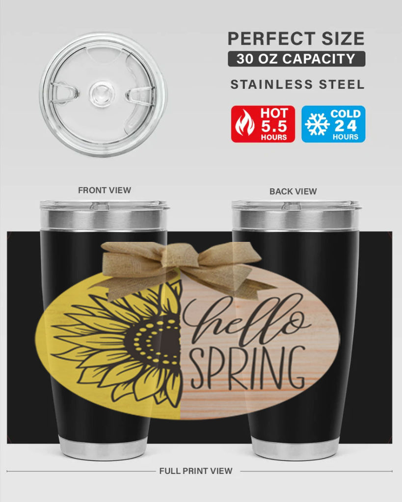 Hello spring half sunflower Mockup198#- spring- Tumbler
