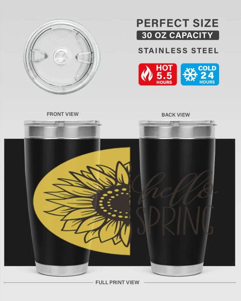 Hello spring half sunflower199#- spring- Tumbler