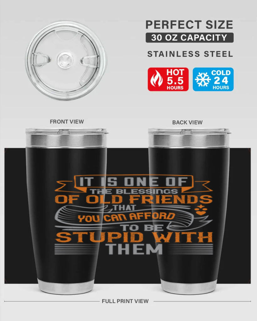 It is one of the blessings of old friends that you can afford to be stupid with them Style 77#- Best Friend- Tumbler